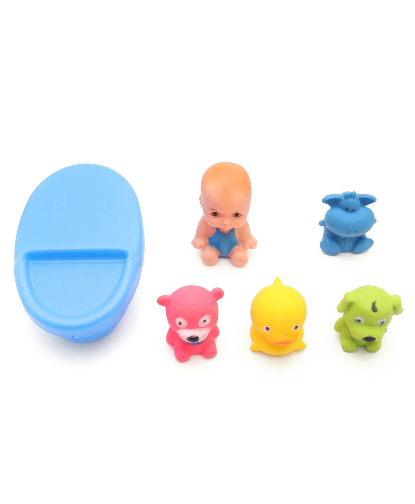 Ratnas Squeezy Baby & Animal Bath Toys Pack of 5 (Color & Print May Vary)