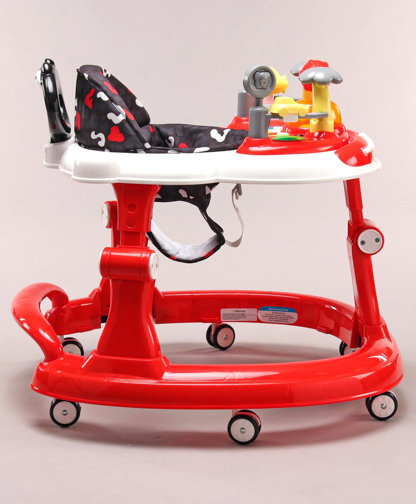 Steelbird Musical Baby Walker with Fun & Learning -Red