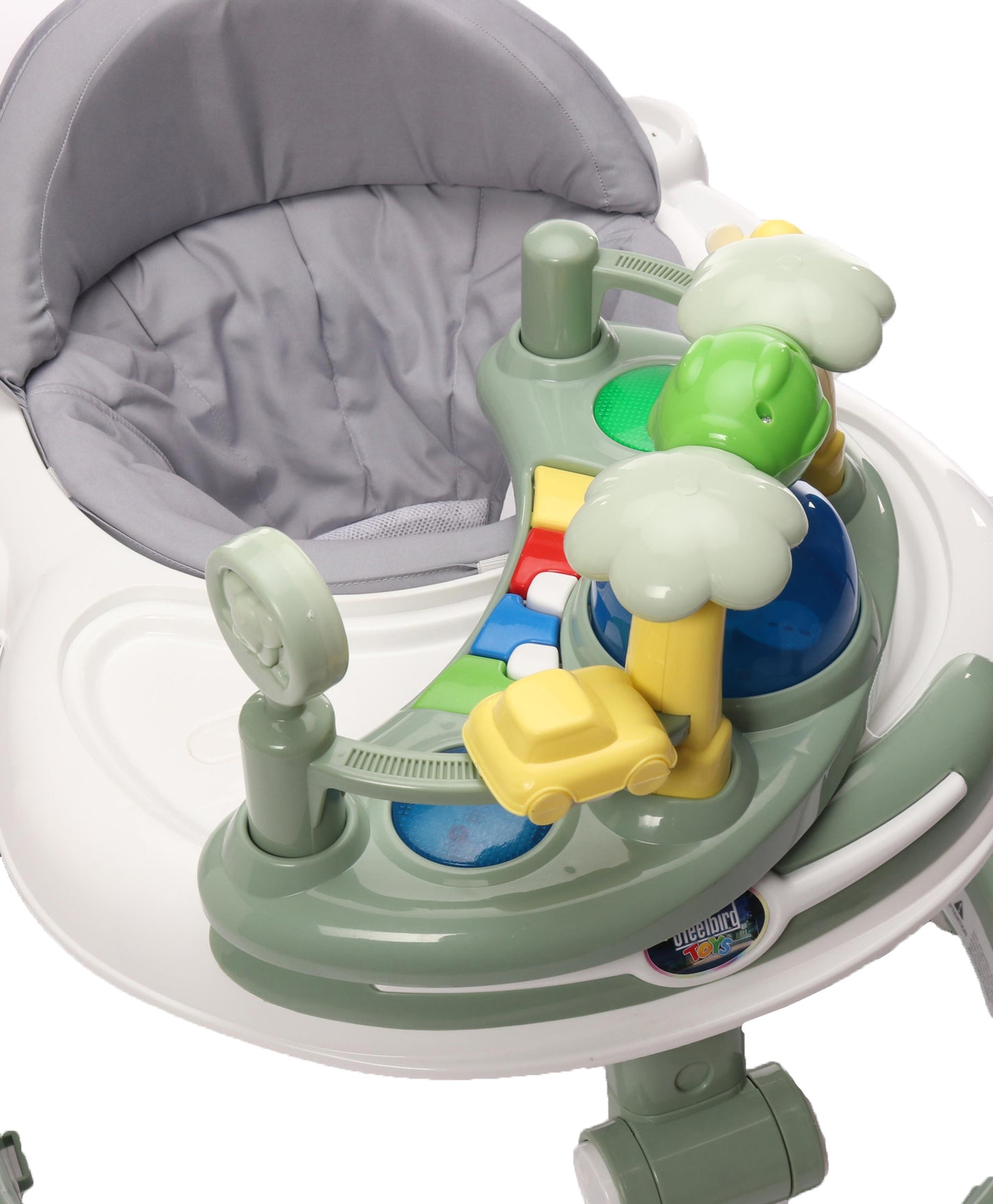 Steelbird Baby Walker with Parental Handle and Toy Bar - Sea Green