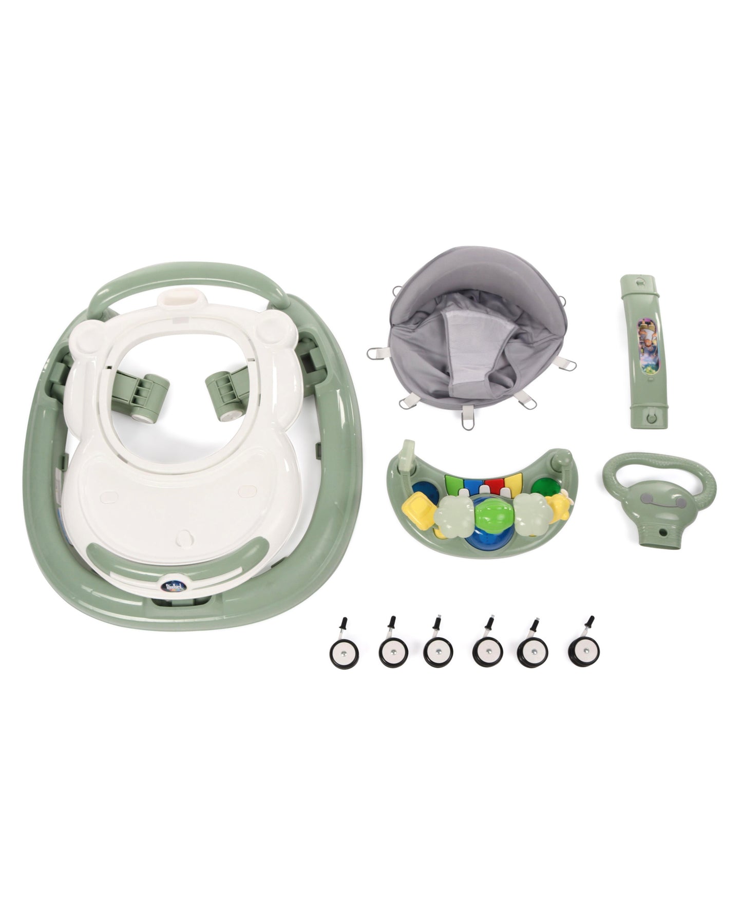 Steelbird Baby Walker with Parental Handle and Toy Bar - Sea Green