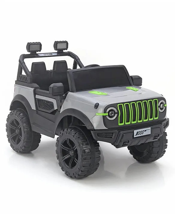 Battery Operated Ride On Jeep With Music Light & Remote - Grey(108)