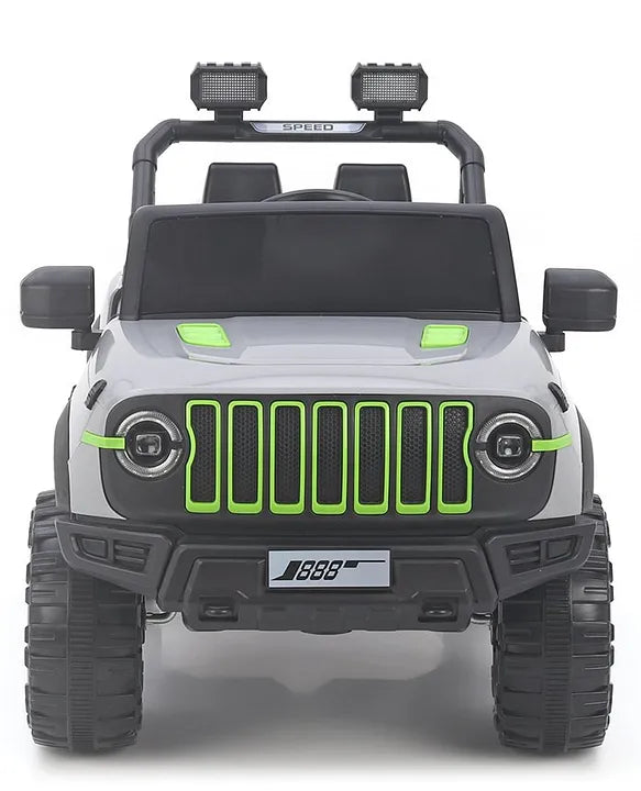 Battery Operated Ride On Jeep With Music Light & Remote - Grey(108)