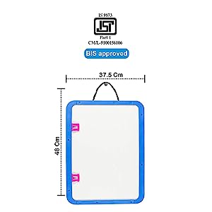 Itoys Easel White Black Board for Kids with Stand to Write Magnetic Board for Kids Learning 8 in 1 Multipurpose for Drawing Writing Painting MULTICOLOUR
