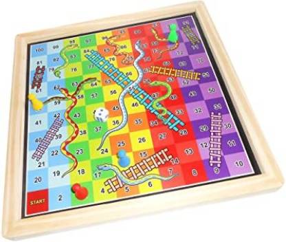 Heku Wooden Magnetic Ludo & Snakes and ladders Board game for kids (Multicolor) Educational Board Games Board Game