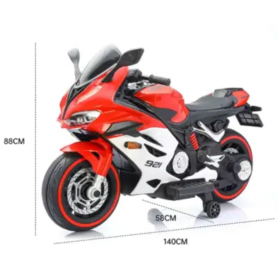 921 Premium Big Kids Bike | Longest Ride-On with Wheel + Body LEDs, Foldable Stand & Support Wheels | Age 2–15