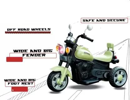 Battery Operated Ride On Bike For Kids With Music And Lights, For 2 To 6 Year Child With Foot Accelerator - Multicolor