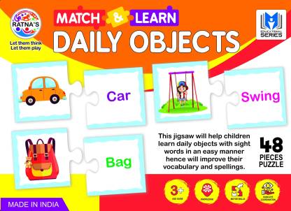 Ratnas Match the Daily Objects Jigsaw puzzle for kids (48 Pieces)