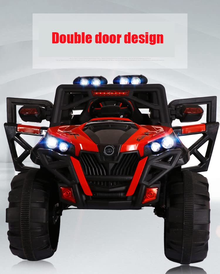 Monster Wheel 4X4 Kids Battery Operated Ride on Jeep (Red) - MRGTOYS