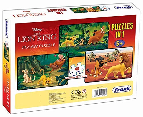 Frank Disney The Lion King Puzzles - 48 Pieces 3 in 1 Jigsaw Puzzles for Kids for Age 5 Years Old and Above