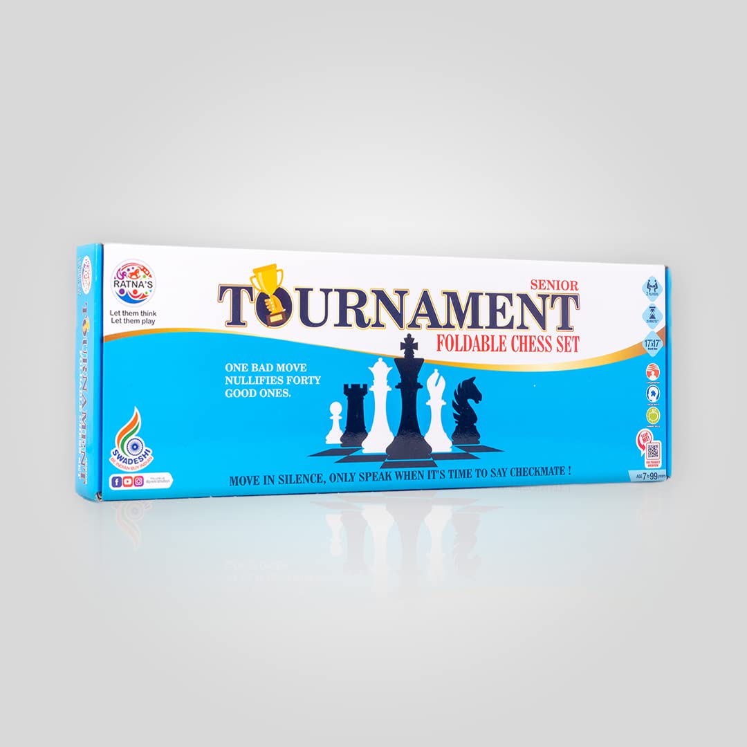 Ratna's Premium Tournament Chess Set 17" x 17" Rollable Matt Board for Mind challengers. Develops Concentration and Attention Span Building