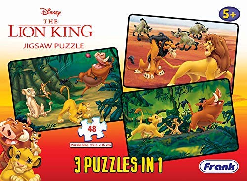 Frank Disney The Lion King Puzzles - 48 Pieces 3 in 1 Jigsaw Puzzles for Kids for Age 5 Years Old and Above