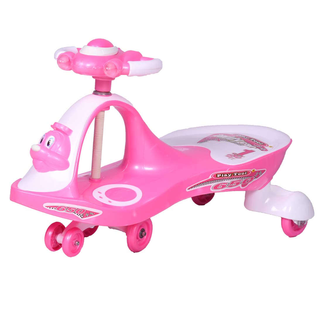 Playtool Twist and Swing Teddy Car Ride Ons for Kids-Indoor and Outdoor Play Area Teddy Twister / Magic Car PINK