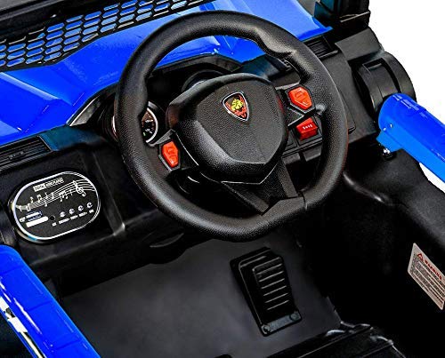 Cool & Stylish Electric Ride on Jeep for Kids with 12V Battery, Swing Option, Music System, Spring Suspension and Remote Control-Blue