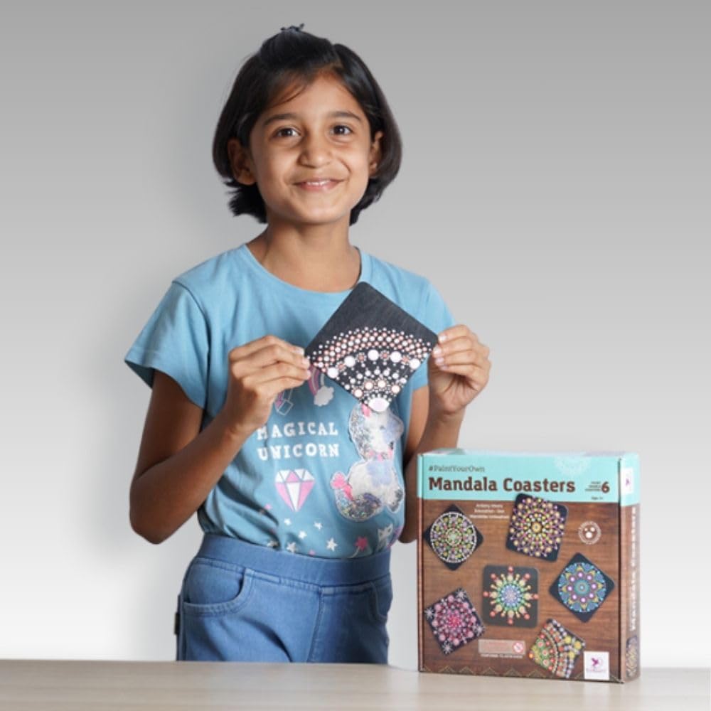 TOYKRAFTT Painting Kit for Kids Mandala Art Kit| Dot Painting Kit| Toys for Girls Boys 7 to 12 Years| Gifts for Birthday Dot Mandala Table Coaster