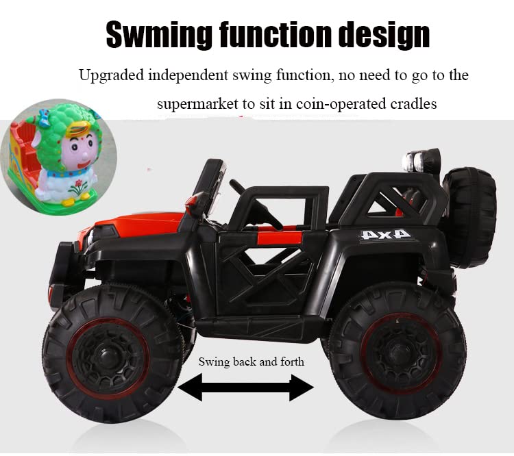 Monster Wheel 4X4 Kids Battery Operated Ride on Jeep (Red) - MRGTOYS