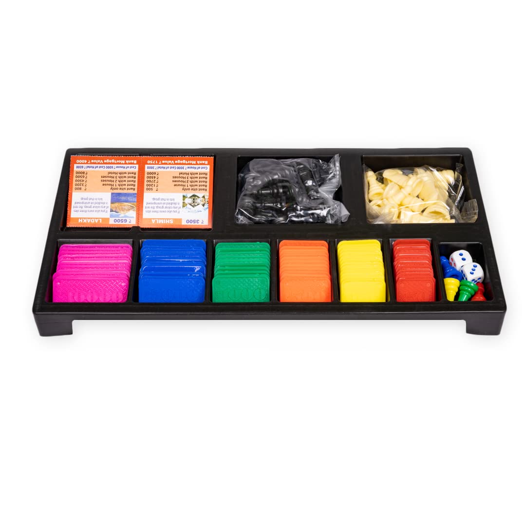 RATNA'S 2 in 1 Business and Chess Deluxe Board Game with Biscuit Coins for Kids - Develop Concentration and Brain Skills with Multicolor Paper and Plastic Set - Perfect Family Strategy Game for All Ages