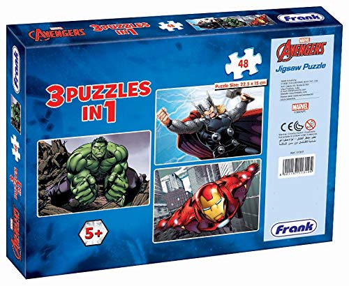 Frank Marvel Avengers Puzzles - 48 Pieces 3 in 1 Jigsaw Puzzles for Kids for Age 5 Years Old and Above