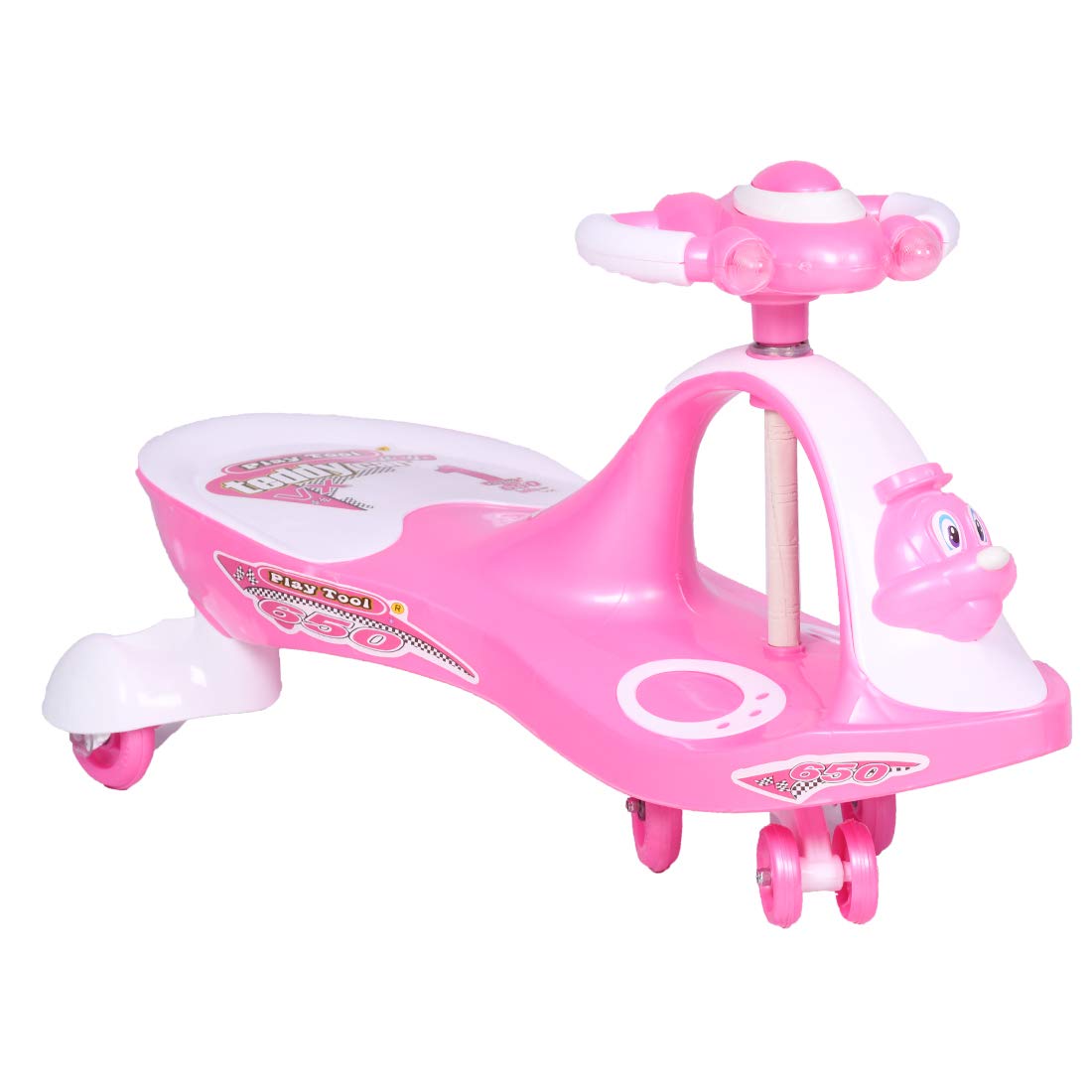 Playtool Twist and Swing Teddy Car Ride Ons for Kids-Indoor and Outdoor Play Area Teddy Twister / Magic Car PINK