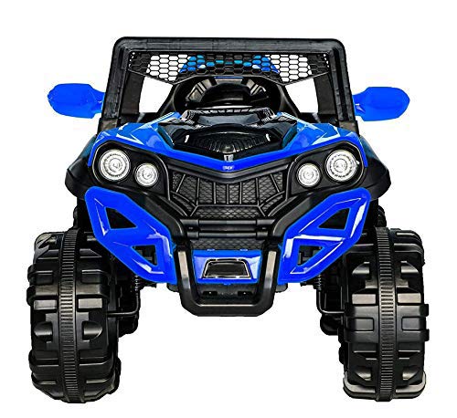 Cool & Stylish Electric Ride on Jeep for Kids with 12V Battery, Swing Option, Music System, Spring Suspension and Remote Control-Blue