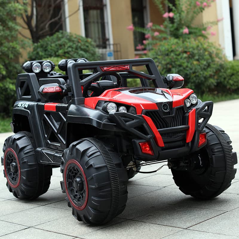 Monster Wheel 4X4 Kids Battery Operated Ride on Jeep (Red) - MRGTOYS