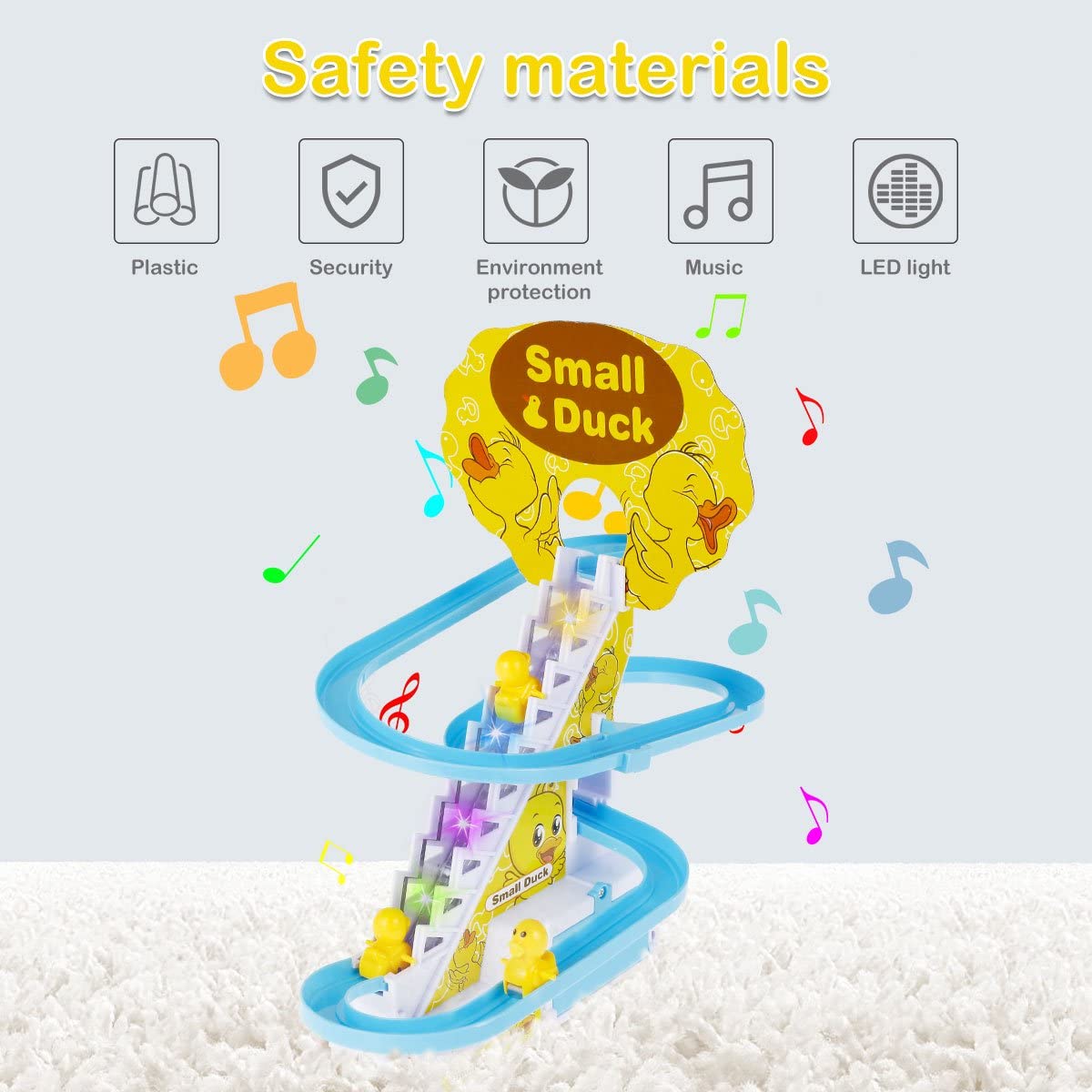 Duck Slider Automatic Stair-Climbing Ducklings Race Track Toy Set (Multicolor)