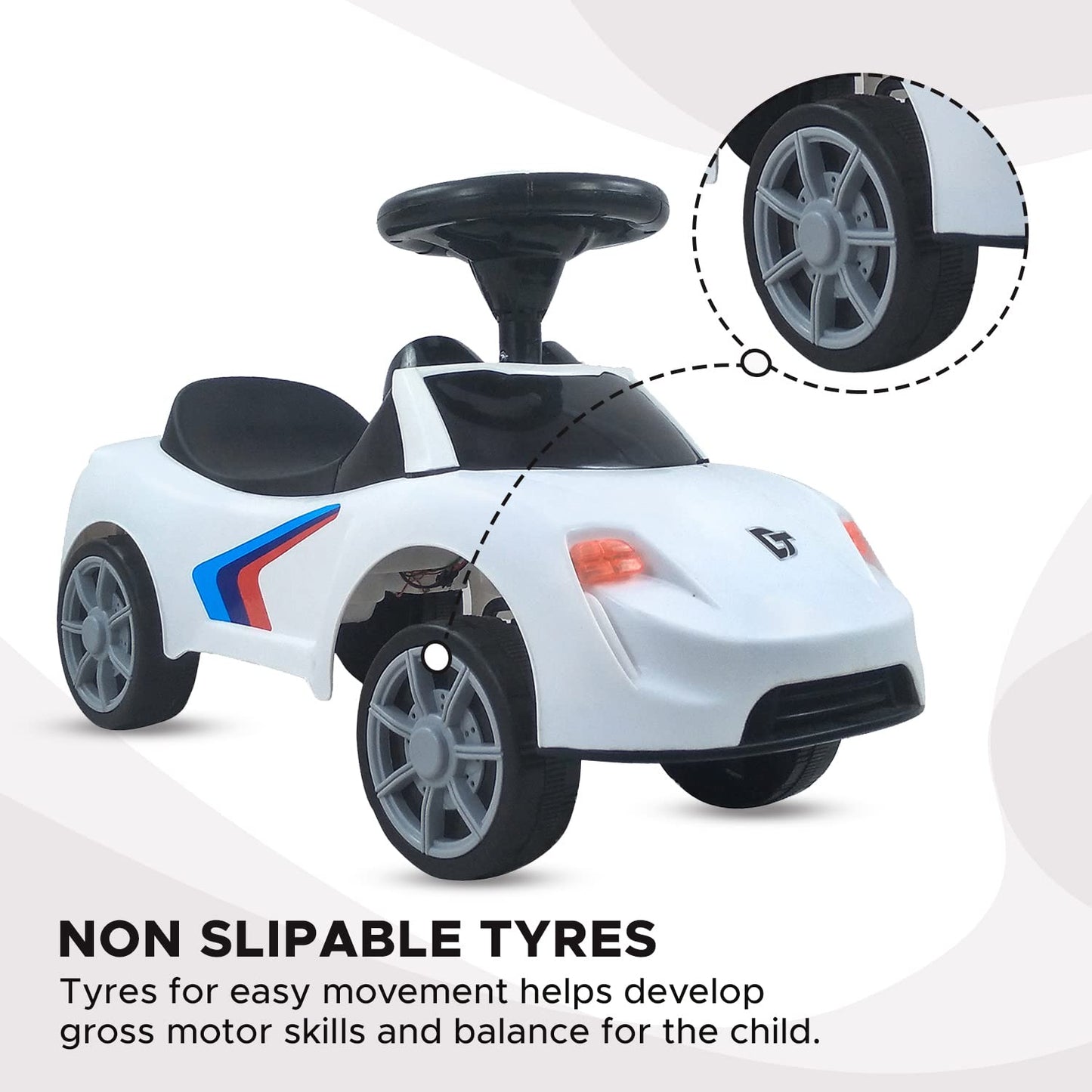 Dash F1 Stylish Ride on Car for Kids with Music, Light and Foot Drive Feature | Ride on for Kids, Kids Ride on, Foot Drive Car, Perfect for Kids Age 1 to 3 Years (color may very)