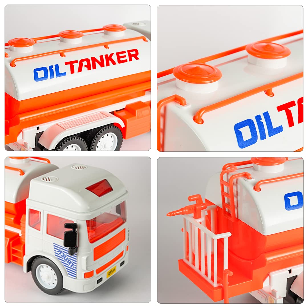 RATNA'S My First Wheels Oil Tanker Friction Powered Realistic Big Size Automobile Construction Engineering Plastic Toy Vehicle for Kids
