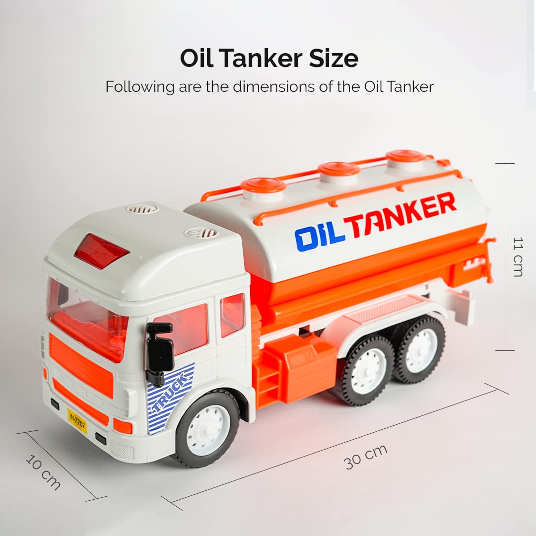 RATNA'S My First Wheels Oil Tanker Friction Powered Realistic Big Size Automobile Construction Engineering Plastic Toy Vehicle for Kids