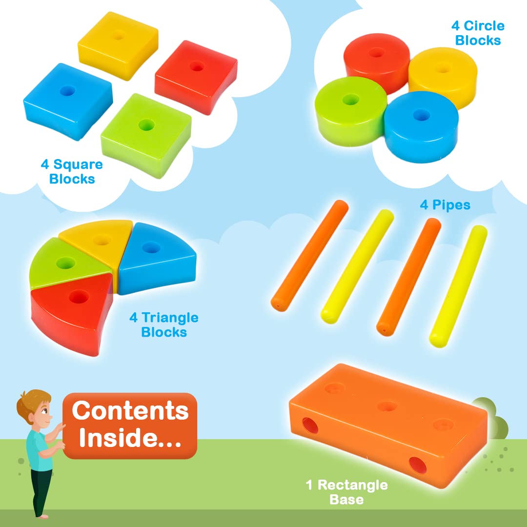 RATNA'S Building Block Toys for Kids.Age(2 to 6) Multicolour (Active Blocks Senior)