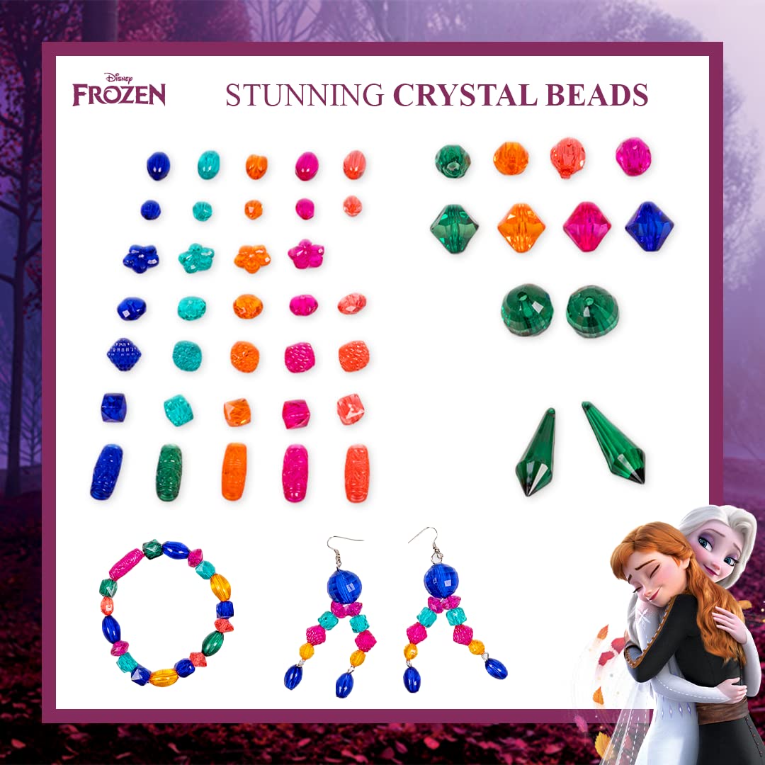 RATNA'S Art & Craft DIY Jewellery Making Kit for Girls to Make Necklaces, Earnings, Bracelets, etc Using Different Colorful Beads (Disney Frozen Crystal Beads Jewellery Junior)