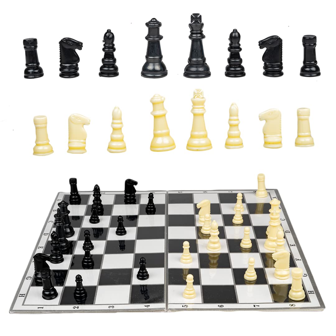 RATNA'S 2 in 1 Business and Chess Deluxe Board Game with Biscuit Coins for Kids - Develop Concentration and Brain Skills with Multicolor Paper and Plastic Set - Perfect Family Strategy Game for All Ages