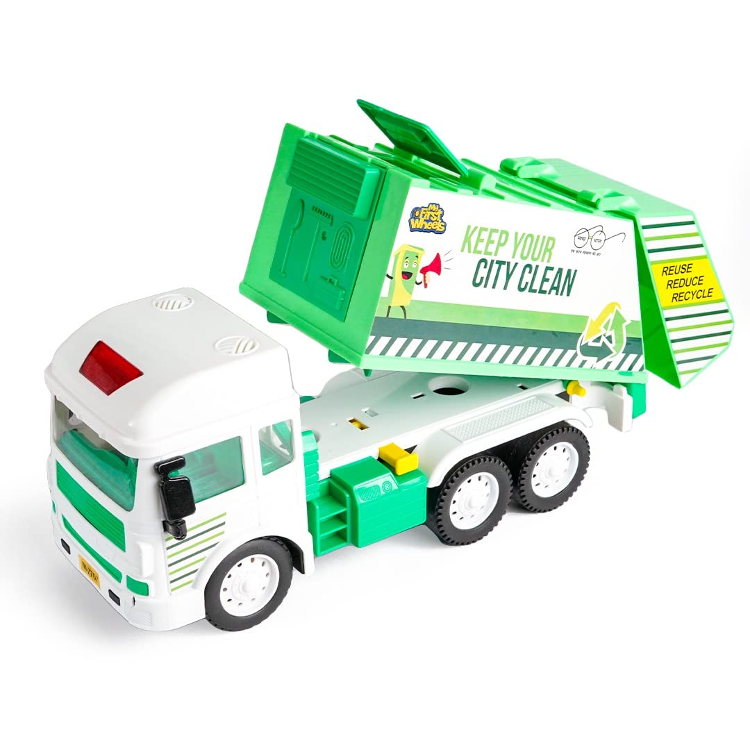 Ratna's My First Wheels Garbage Truck | Friction Powered Big Size Plastic Toy Vehicle for Kids