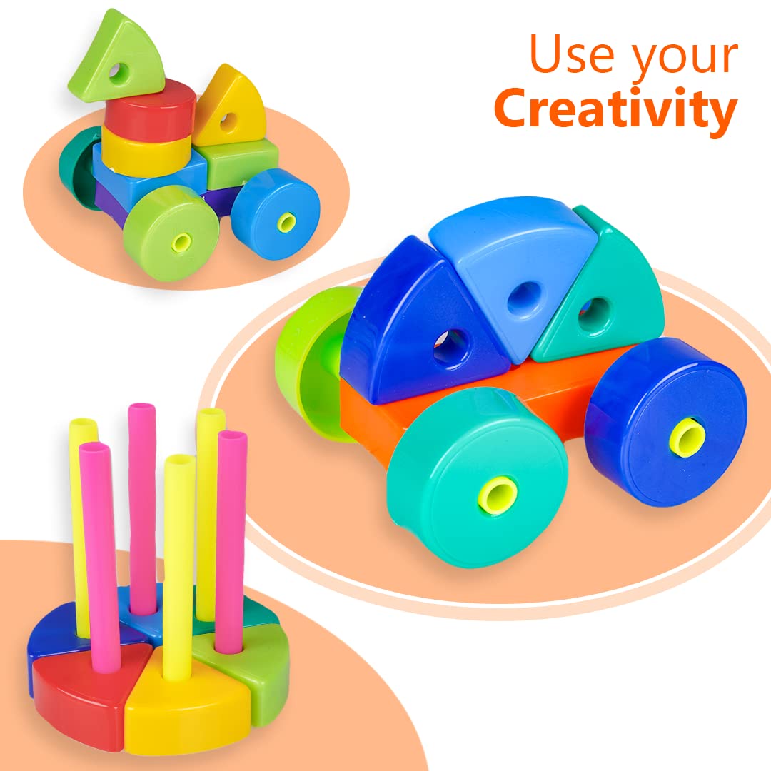 RATNA'S Building Block Toys for Kids.Age(2 to 6) Multicolour (Active Blocks Junior)