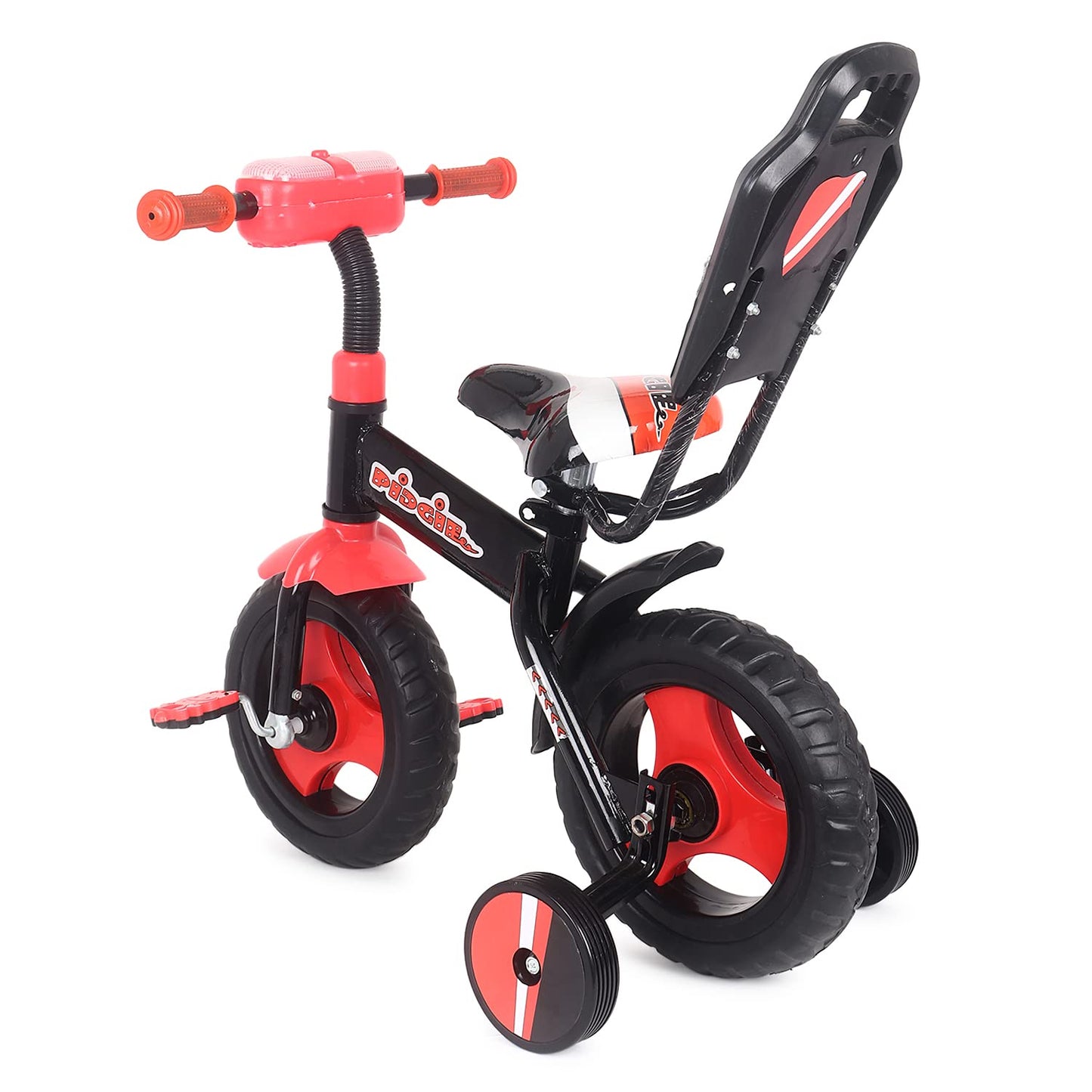 BABYCUTE Plug N Play Kids/Baby Tricycle for 12 Months to 48 Months, Cushion Seat and Seat Belt Boys, Girls, and Up to 30kg Carrying Capacity PIDGI TRICYCLE (Red) - MRGTOYS