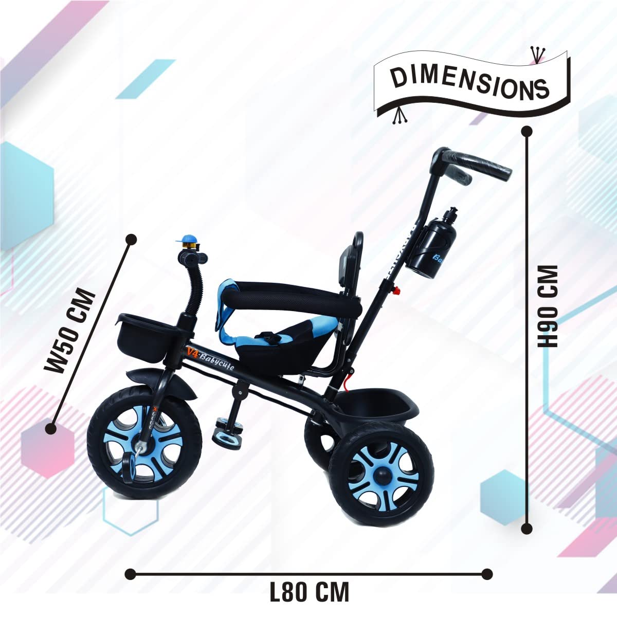 babycute Tricycle for 3 to 5 Years Old Kids , Attractive, Stylish and Comfortable Design V-4 Tricycle (Green) - MRGTOYS