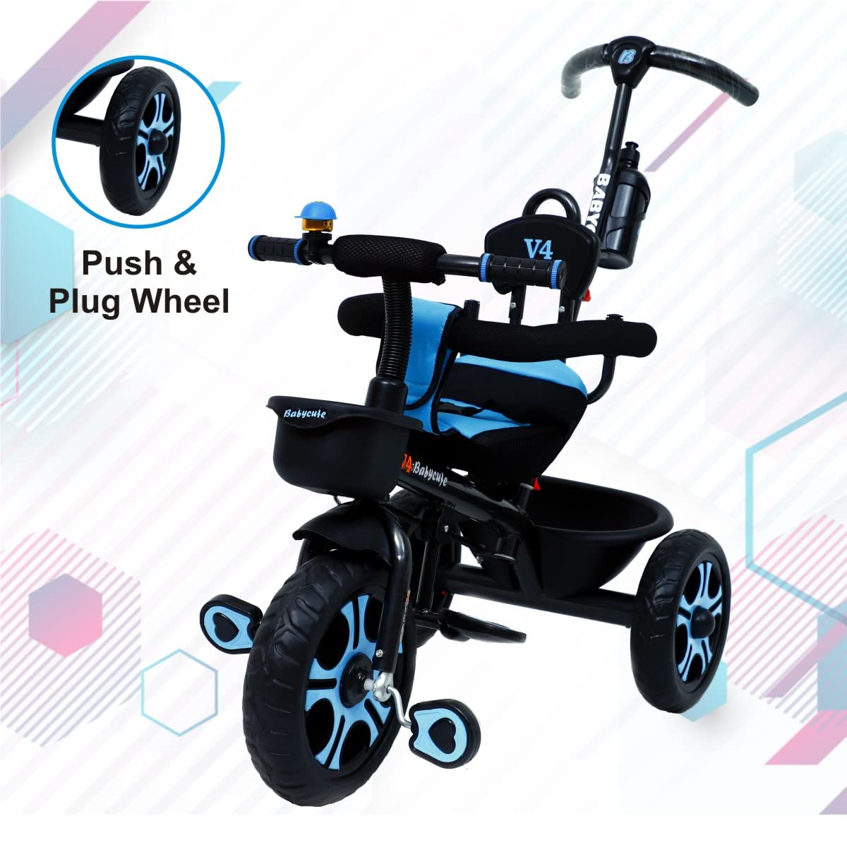 babycute Tricycle for 3 to 5 Years Old Kids , Attractive, Stylish and Comfortable Design V-4 Tricycle (Green) - MRGTOYS