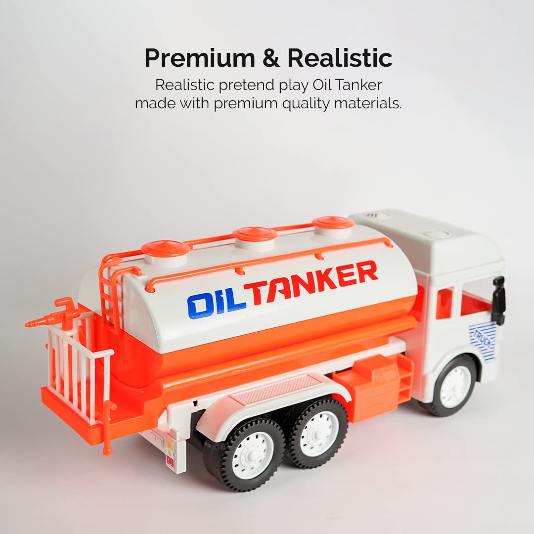 RATNA'S My First Wheels Oil Tanker Friction Powered Realistic Big Size Automobile Construction Engineering Plastic Toy Vehicle for Kids