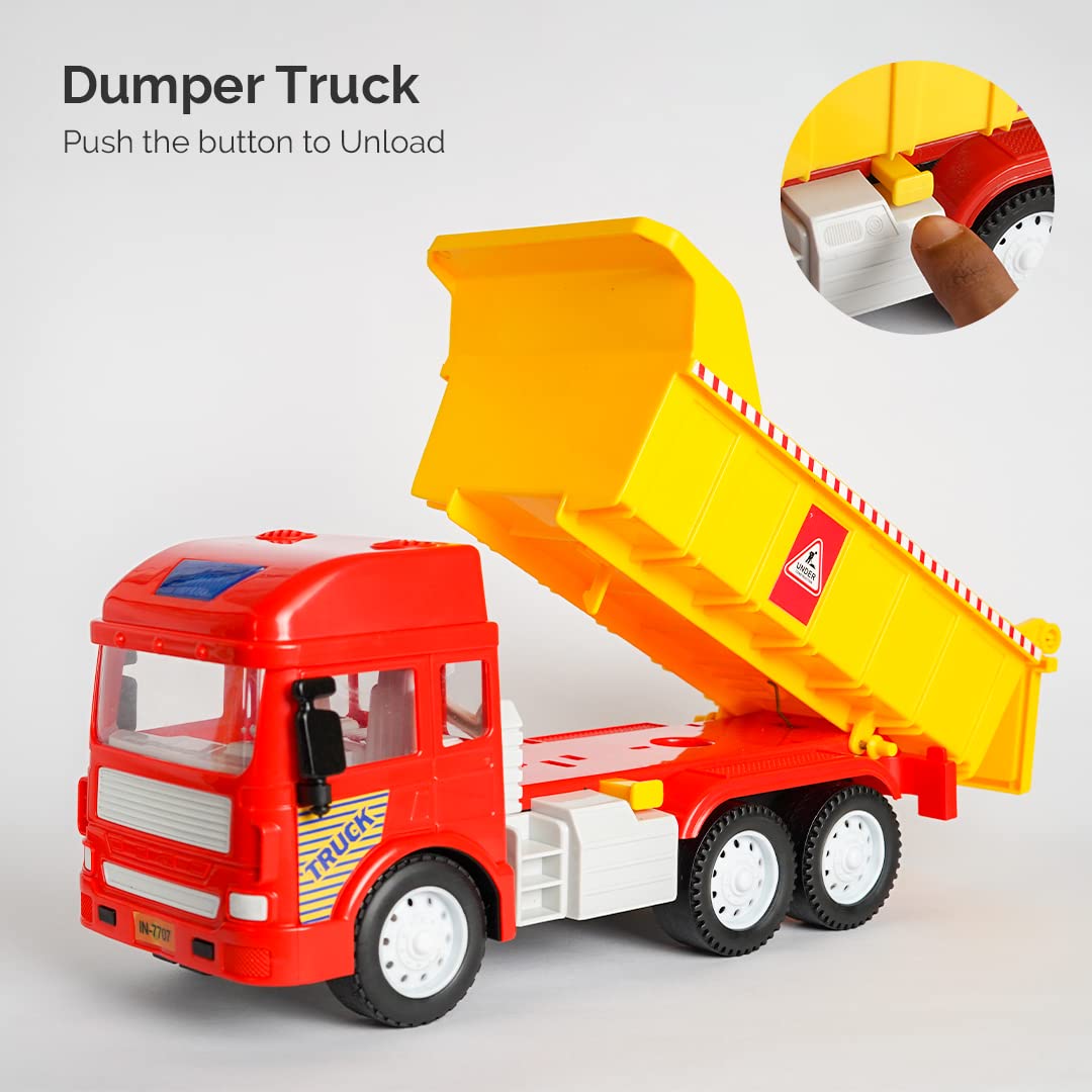 RATNA'S My First Wheels Dumper Truck | Friction Powered Big Size Plastic Toy Vehicle for Kids