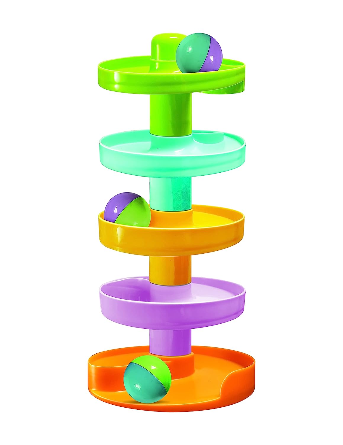toymate Baby Spiral Fun-A Roll Ball Toy With 6 Layer Ball Drop Tower Run With Roll Swirling Ramps For Baby And Toddler Educational Development Toy Set, Multi color