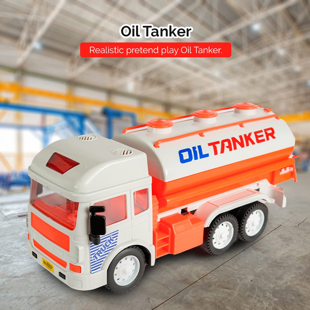 RATNA'S My First Wheels Oil Tanker Friction Powered Realistic Big Size Automobile Construction Engineering Plastic Toy Vehicle for Kids