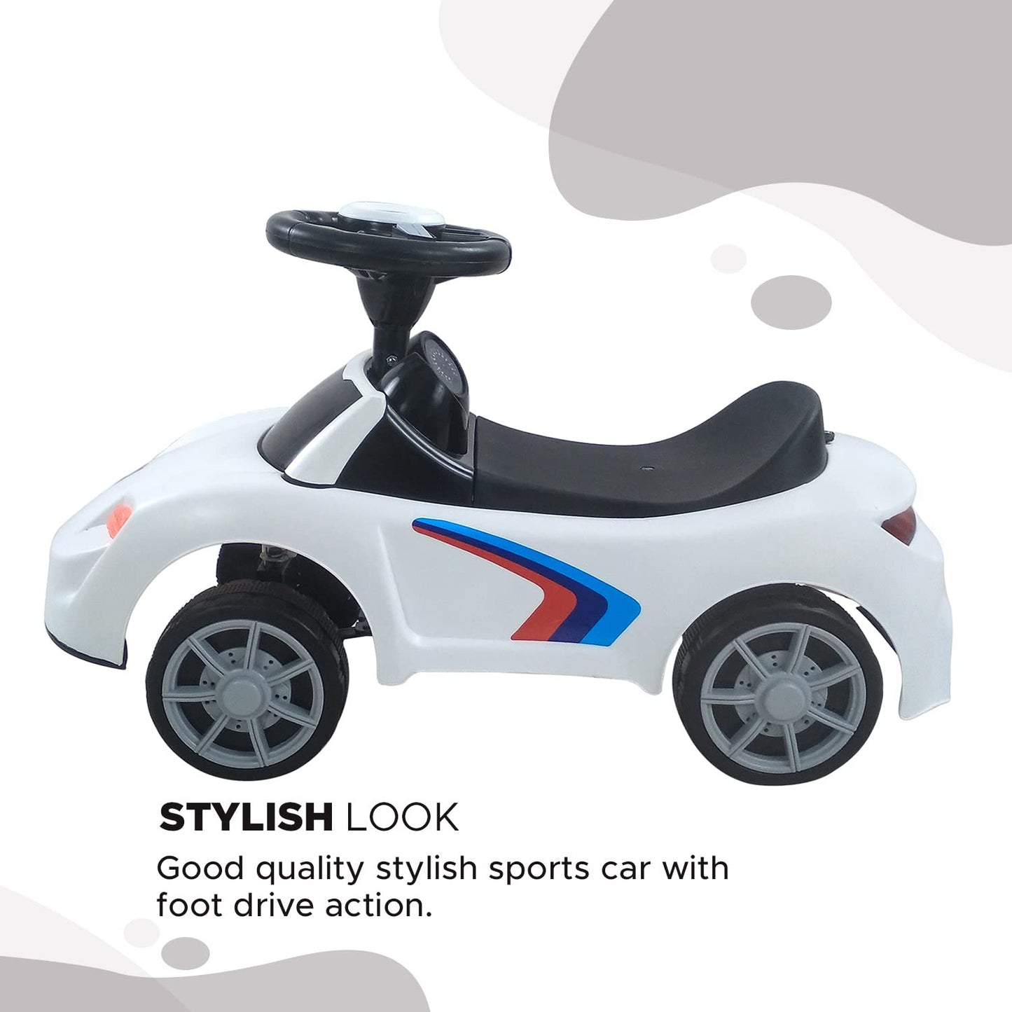 Dash F1 Stylish Ride on Car for Kids with Music, Light and Foot Drive Feature | Ride on for Kids, Kids Ride on, Foot Drive Car, Perfect for Kids Age 1 to 3 Years (color may very)