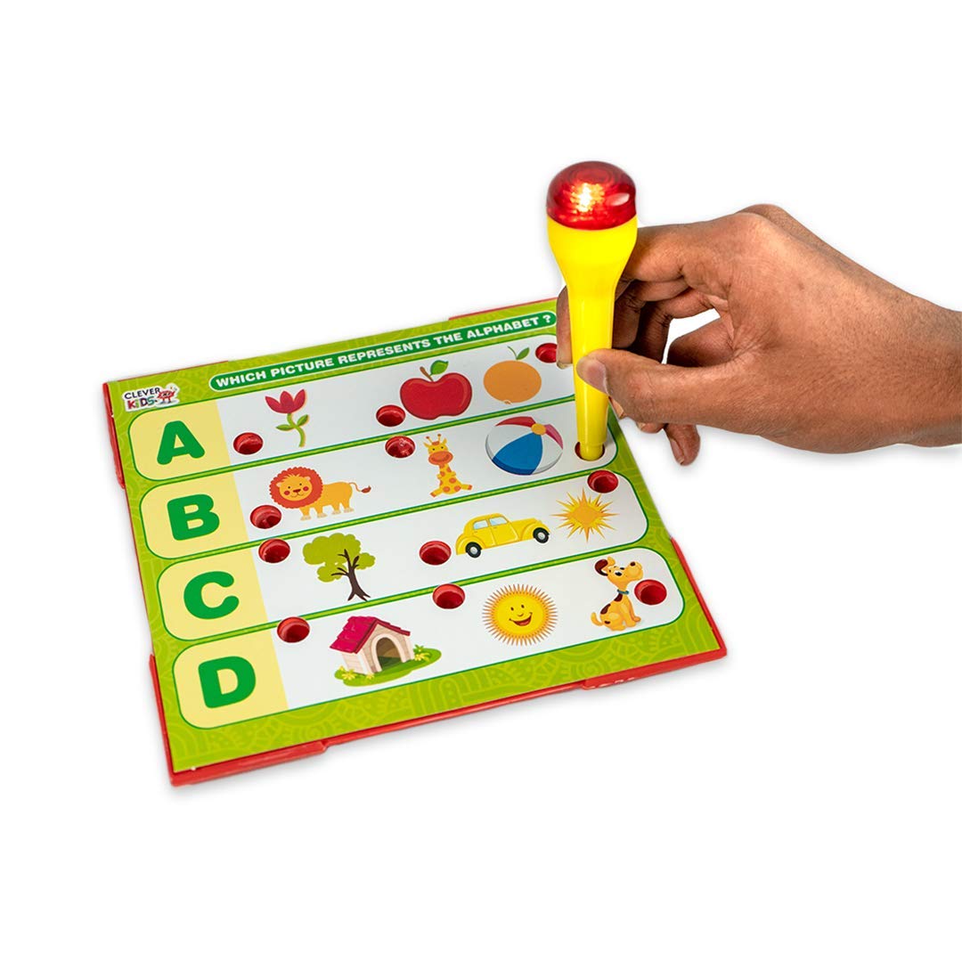 RATNA'S Intellikids A Perfect Electro Game. 10 Double Sided Printed Cards.If it Lights its Right.A Fun Way to Learn About Alphabet,Numbers,Colors,Shapes,Objects,Animals & Much More.