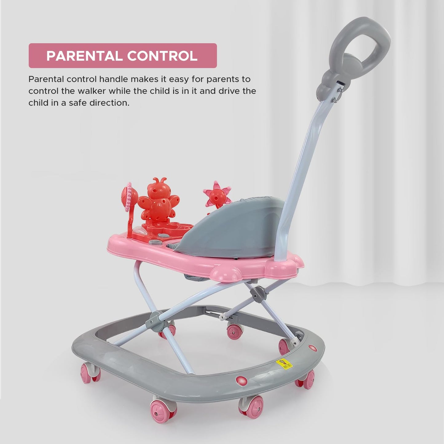 Dash Butterfly DLX Baby Walker, Walker Baby 6-18 Months boy, Walker, Activity Walker with Music n Light and Parental Handle, 3 Position Adjustable Height (Capacity 20kg |colour may vary' )