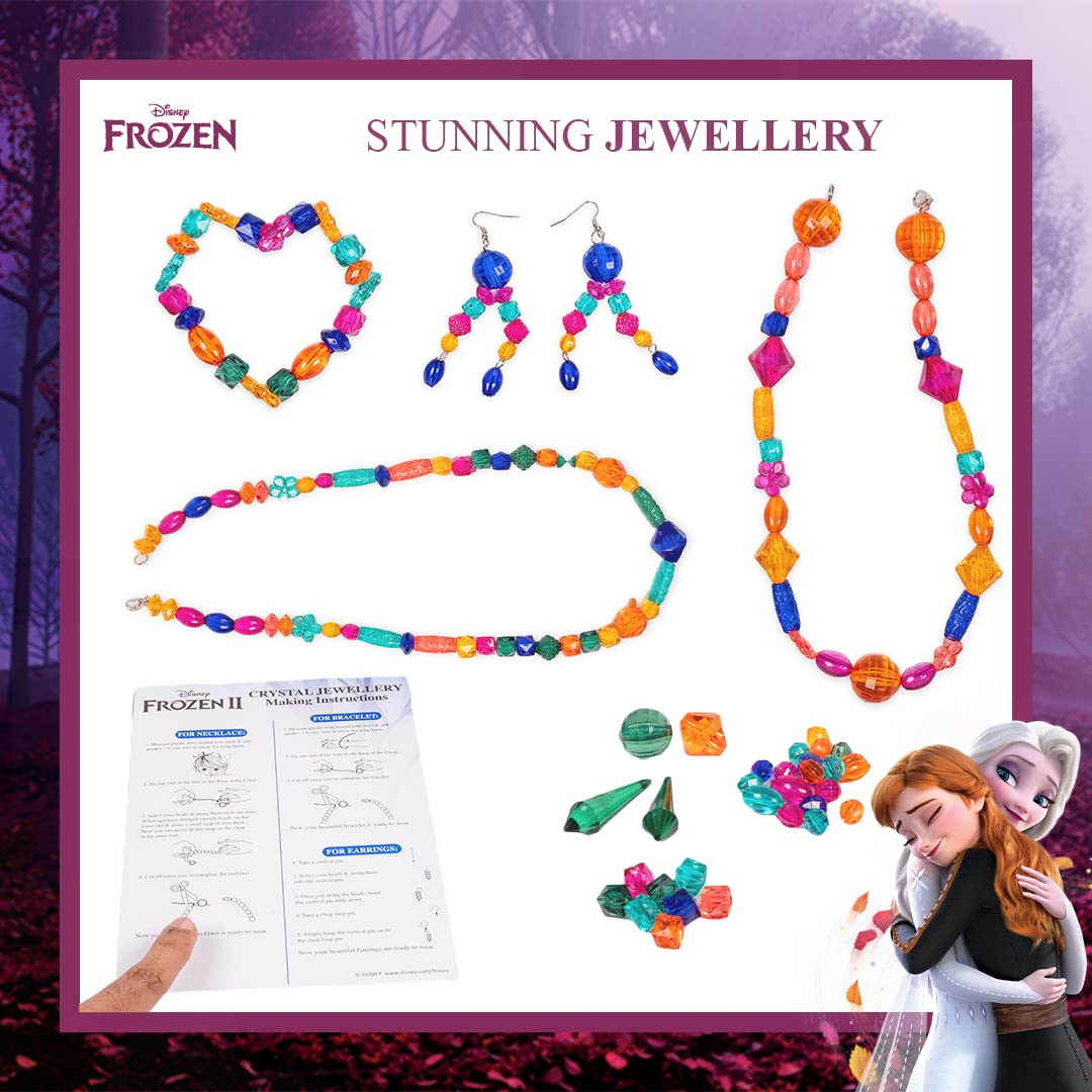 RATNA'S Art & Craft DIY Jewellery Making Kit for Girls to Make Necklaces, Earnings, Bracelets, etc Using Different Colorful Beads (Disney Frozen Crystal Beads Jewellery Junior)