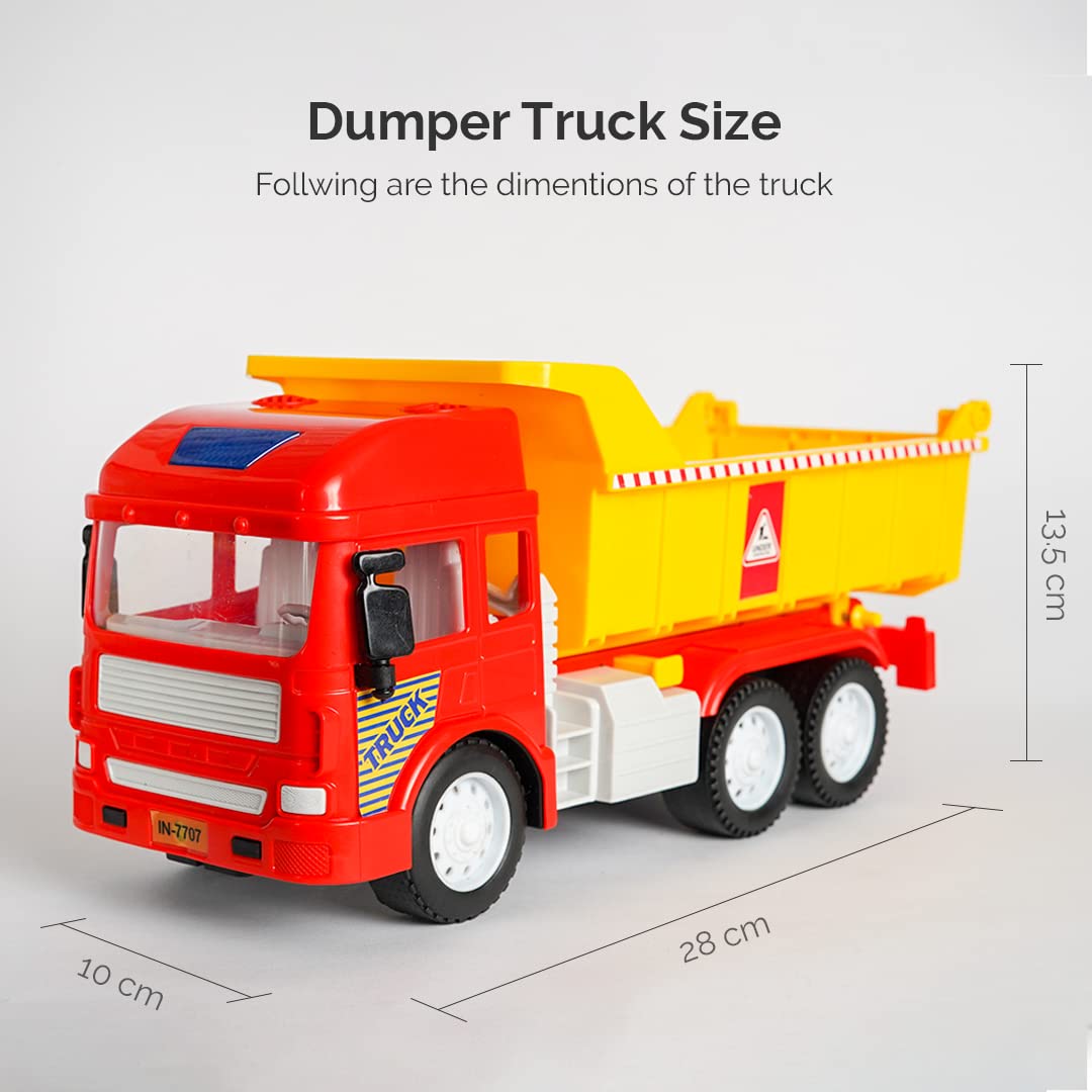 RATNA'S My First Wheels Dumper Truck | Friction Powered Big Size Plastic Toy Vehicle for Kids