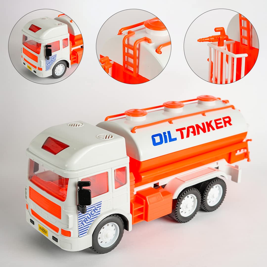 RATNA'S My First Wheels Oil Tanker Friction Powered Realistic Big Size Automobile Construction Engineering Plastic Toy Vehicle for Kids