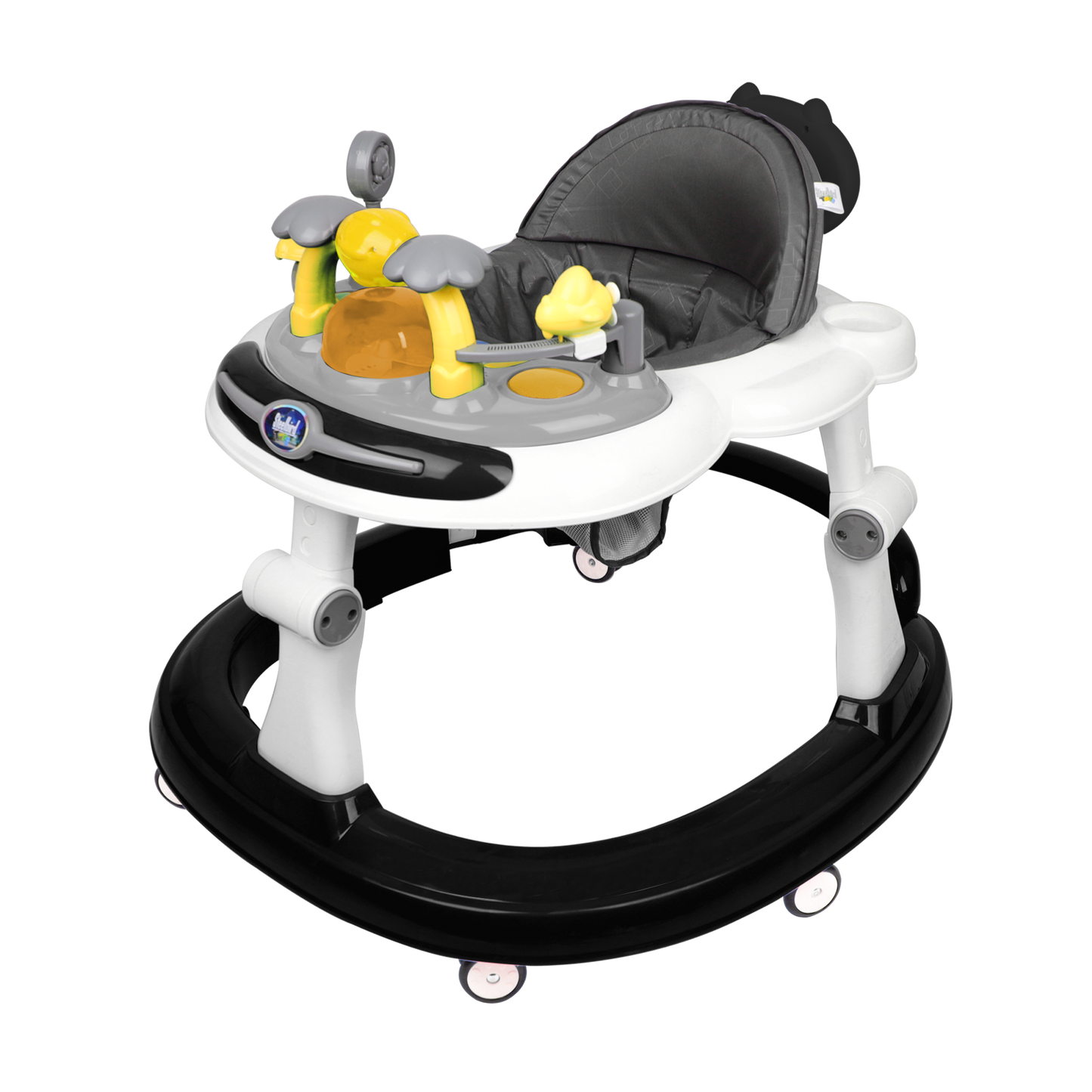 BLACK BABY WALKER WITH PUSH HANDLE