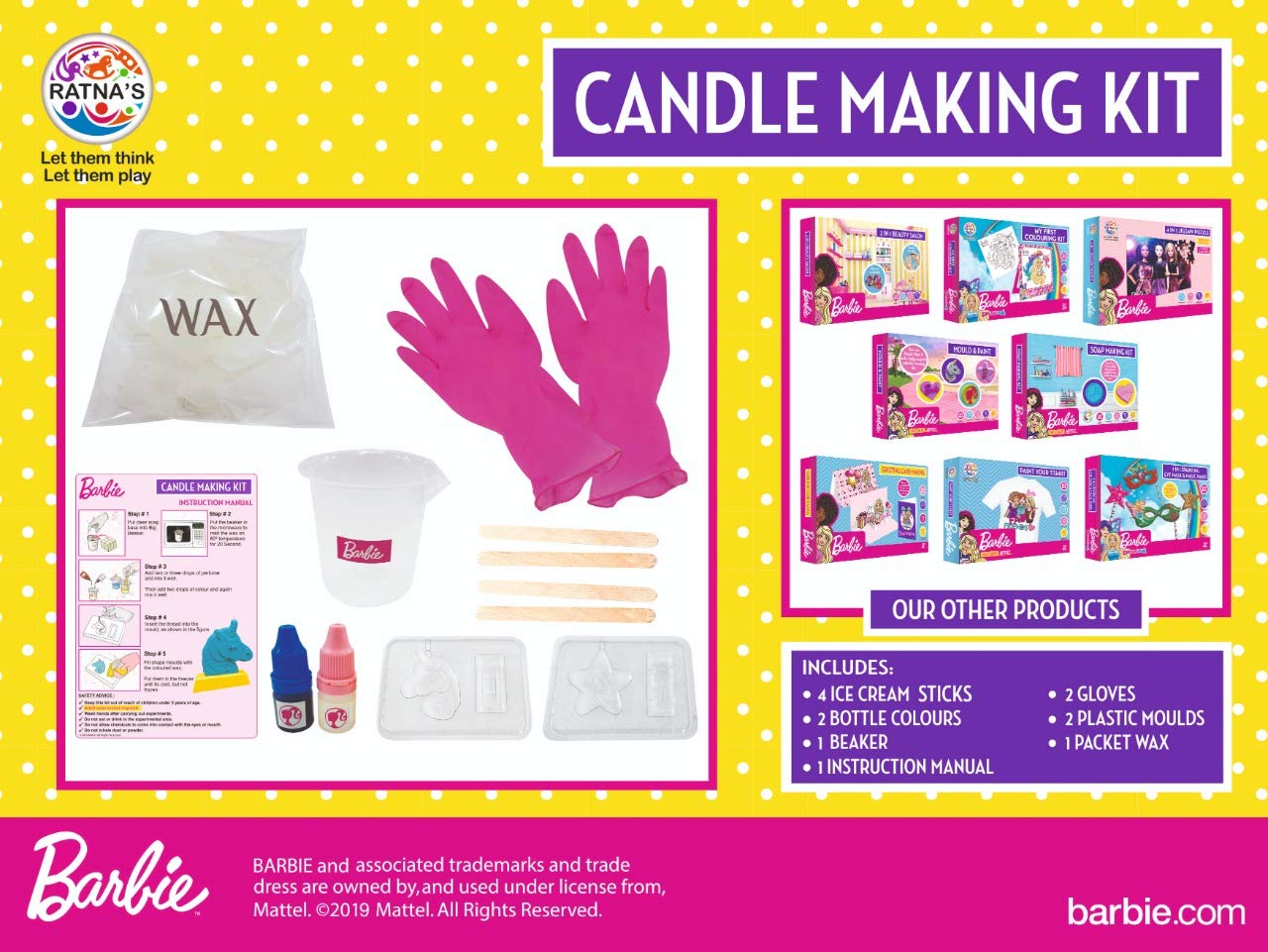RATNA'S Barbie Candle Making KIT with Stand Multicolor