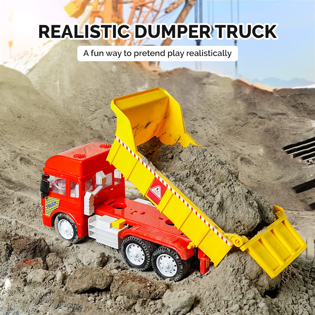 RATNA'S My First Wheels Dumper Truck | Friction Powered Big Size Plastic Toy Vehicle for Kids