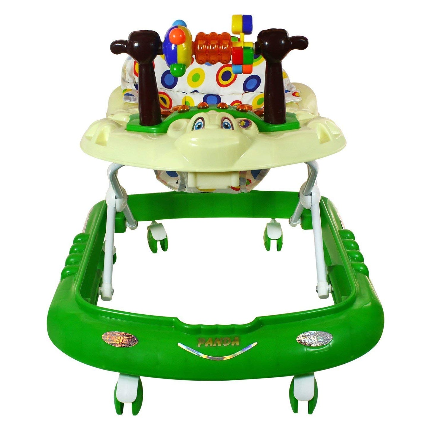 Panda 777 Smart Musical Round Toddler Baby Walker with Comfy Seat and Activity with Light and Musical Toy Bar and Ultra Soft Seat for Kids/Babies (Green) - MRGTOYS